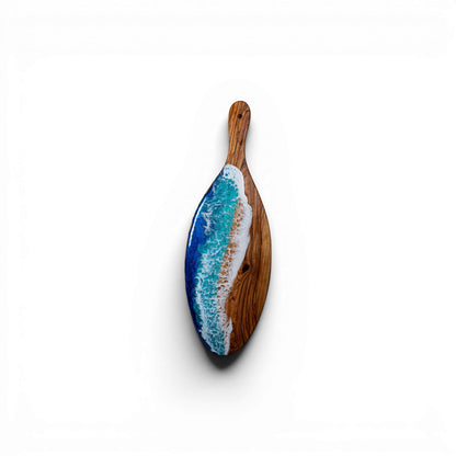 Handcrafted Ocean Wave Olive Wood Charcuterie Board- Serving Platter