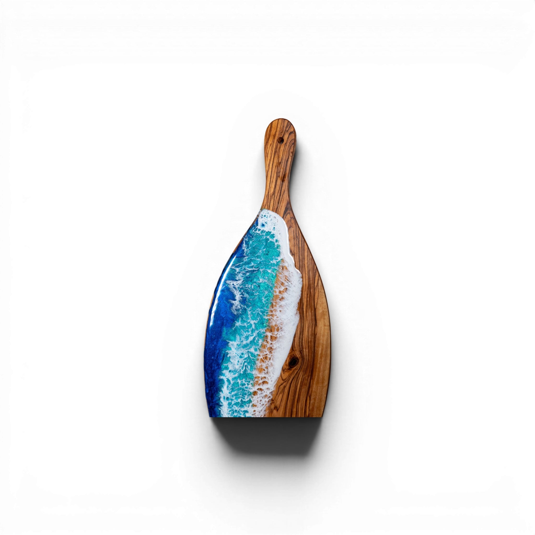 Handcrafted Ocean Wave Olive Wood Charcuterie Board- Serving Platter