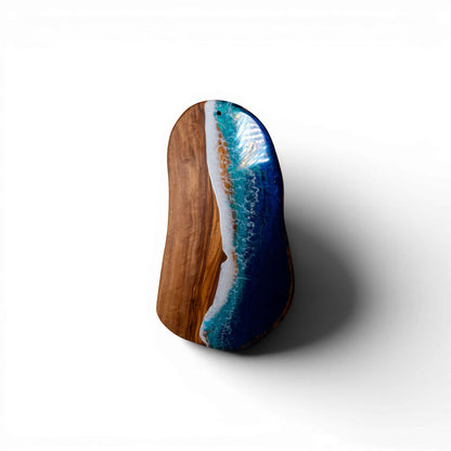 Handcrafted Ocean Wave Olive Wood Charcuterie Board- Serving Platter