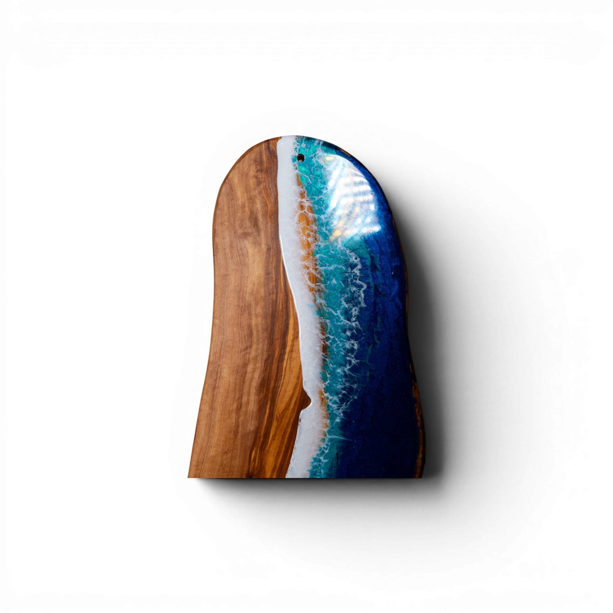 Handcrafted Ocean Wave Olive Wood Charcuterie Board- Serving Platter