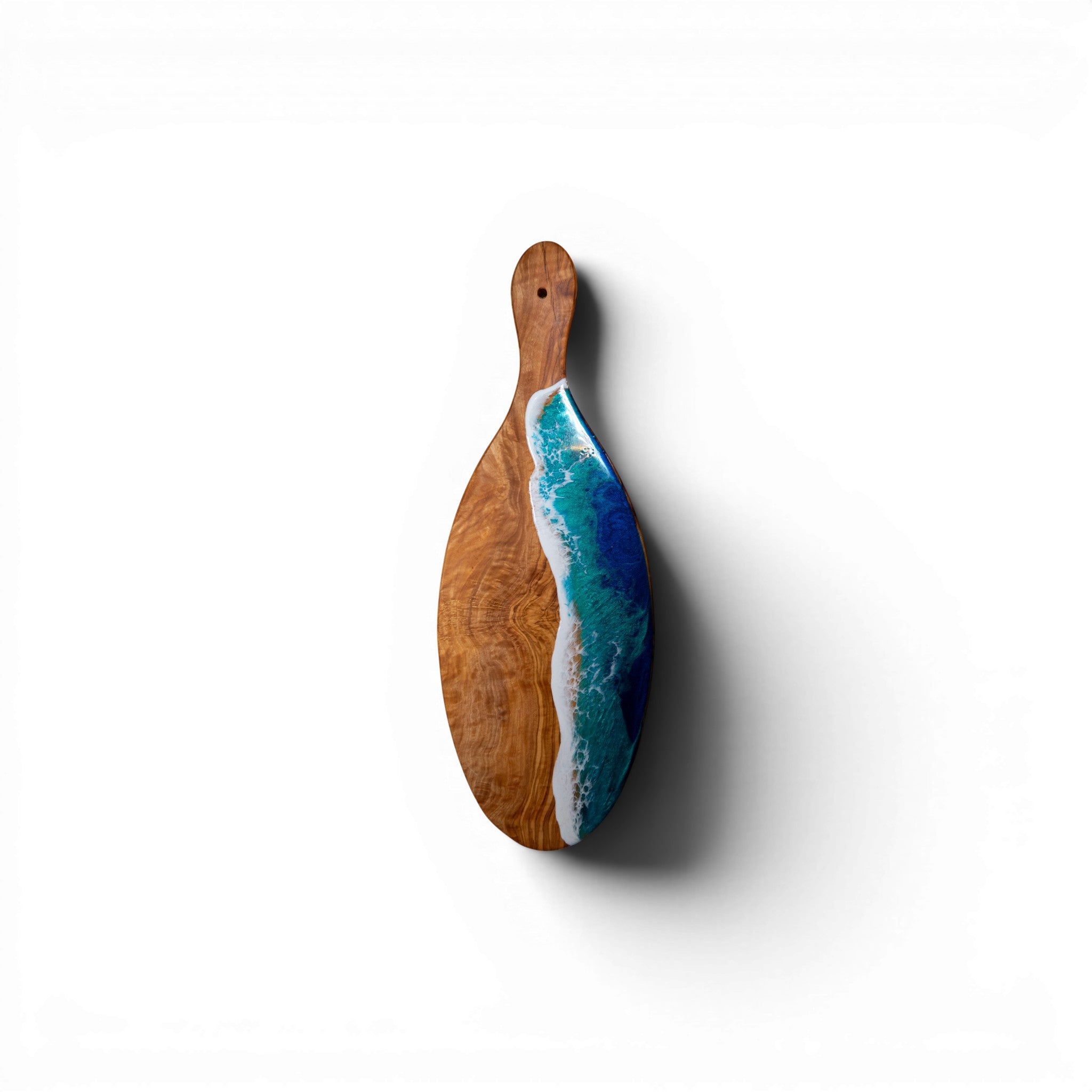 Handcrafted Ocean Wave Olive Wood Charcuterie Board- Serving Platter