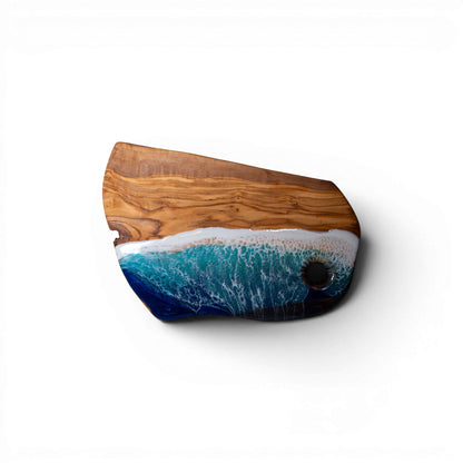 Handcrafted Ocean Wave Olive Wood Charcuterie Board- Serving Platter