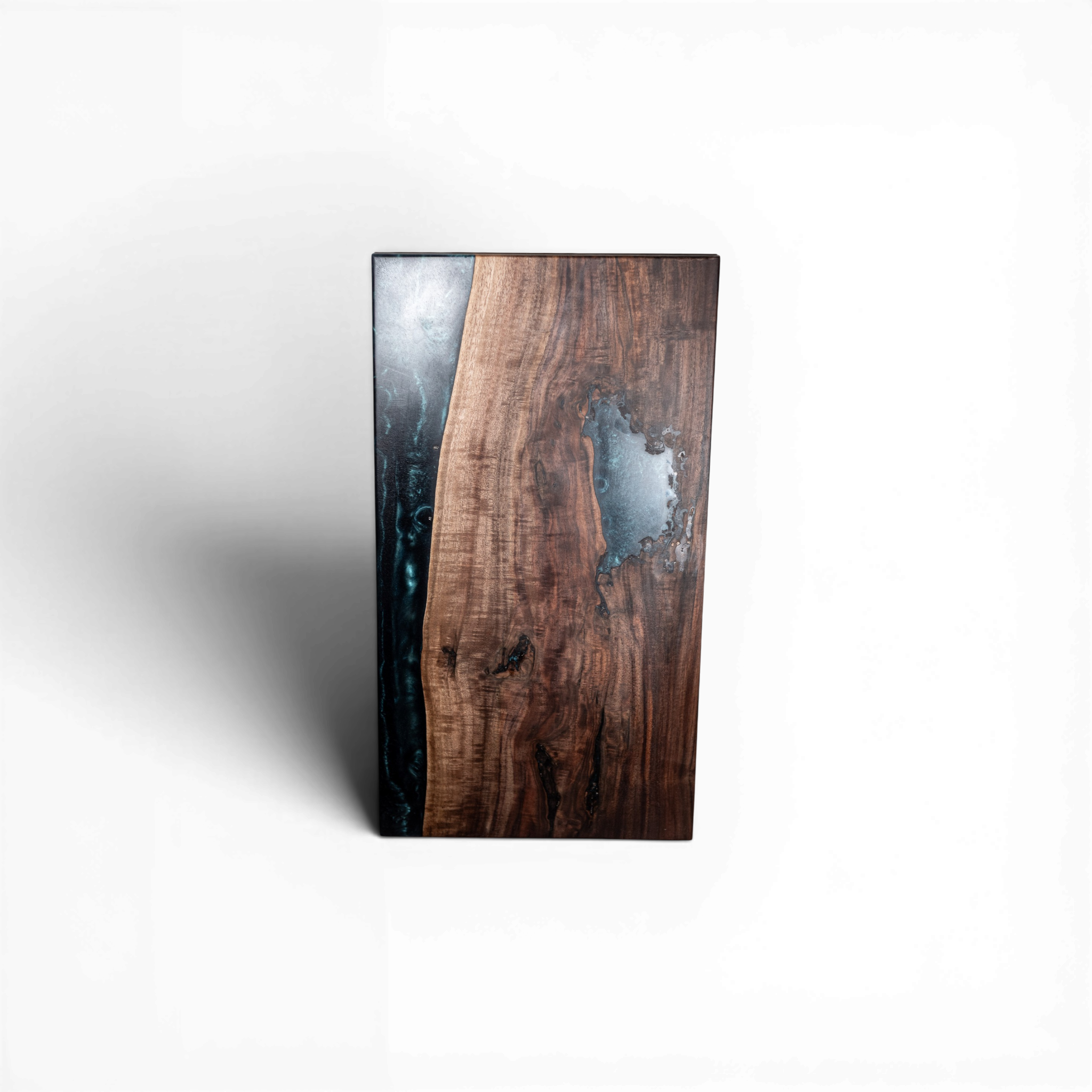 Walnut Wood with Grey Metal Epoxy Charcuterie Boards/Serving Board