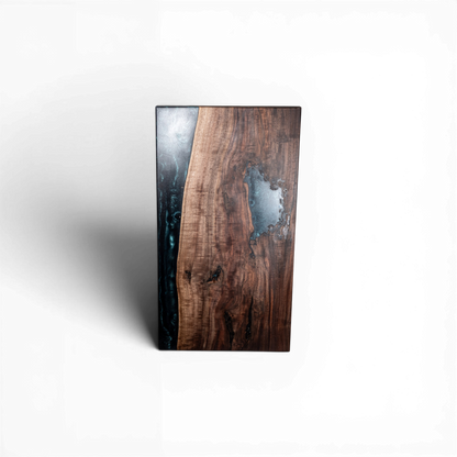 Walnut Wood with Grey Metal Epoxy Charcuterie Boards/Serving Board