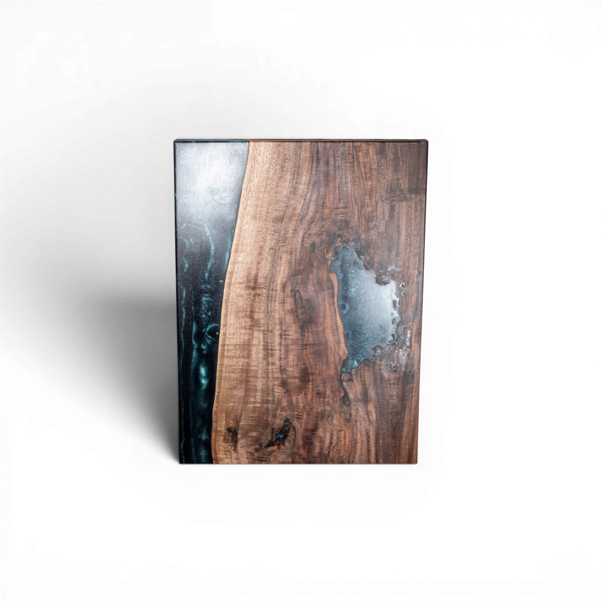 Walnut Wood with Grey Metal Epoxy Charcuterie Boards/Serving Board
