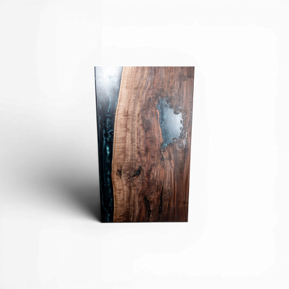 Walnut Wood with Grey Metal Epoxy Charcuterie Boards/Serving Board