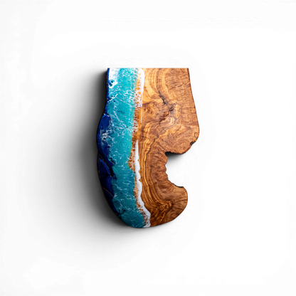 Handcrafted Ocean Wave Olive Wood Charcuterie Board - Serving Platter