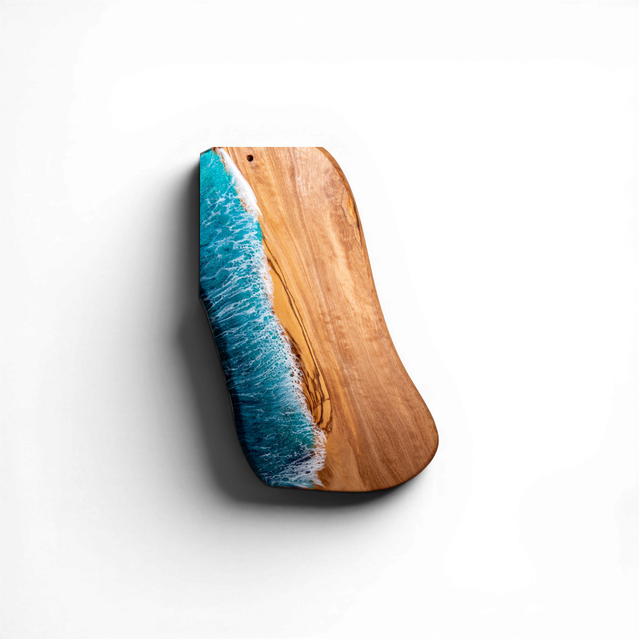 Handcrafted Ocean Wave Olive Wood Charcuterie Board - Serving Platter