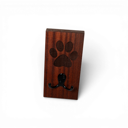 Red Birch Wall Mount Dog Paw Leash Holder