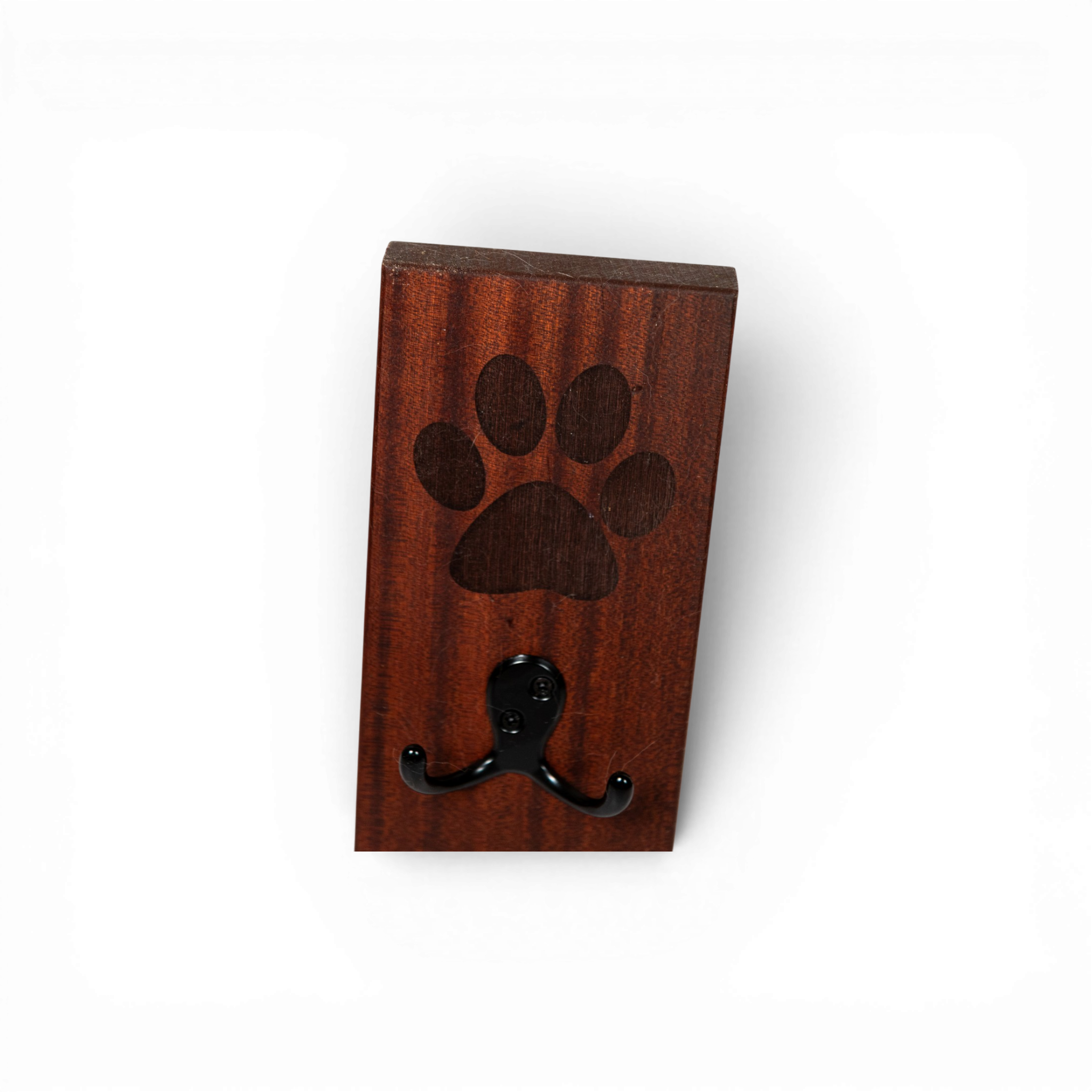 Red Birch Wall Mount Dog Paw Leash Holder