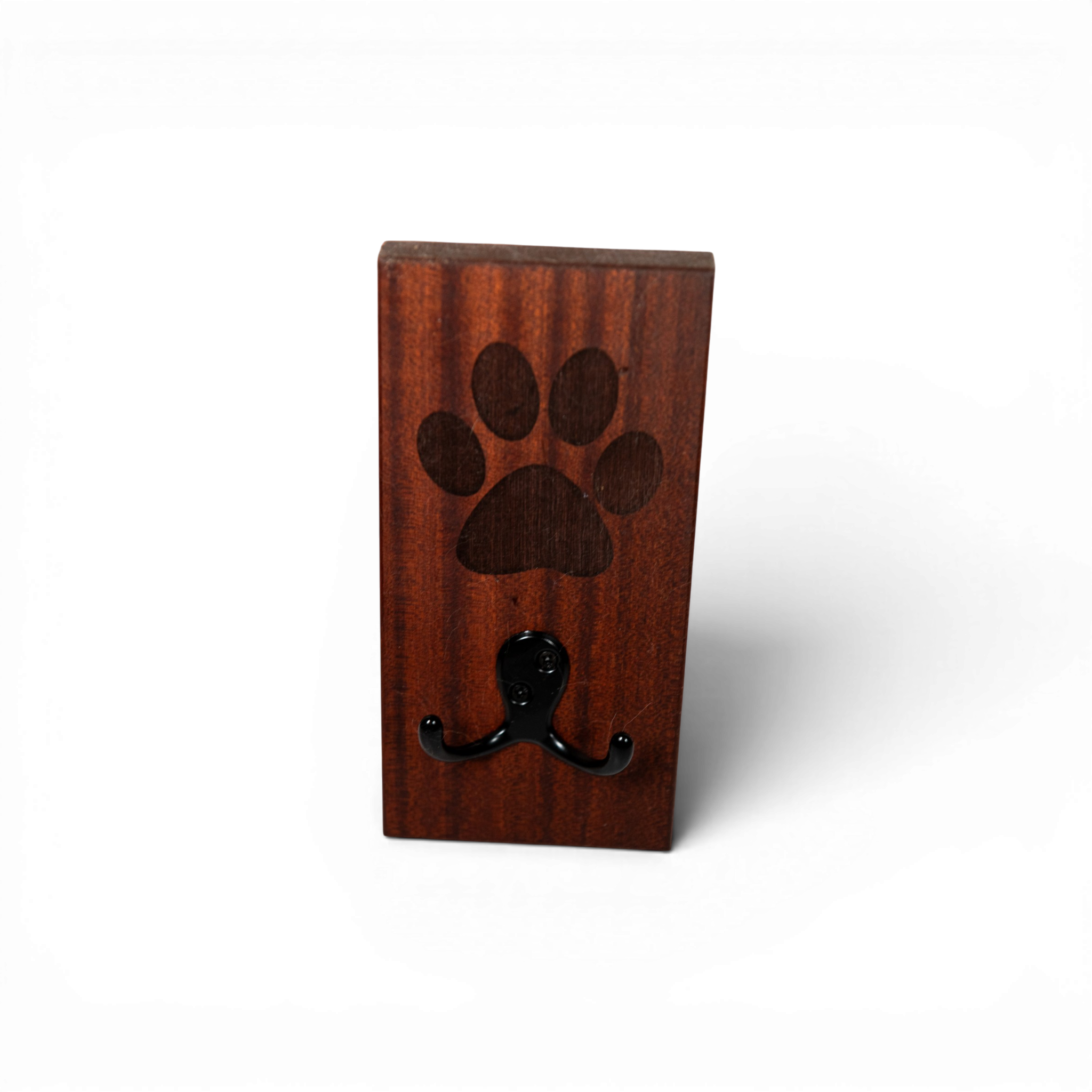Red Birch Wall Mount Dog Paw Leash Holder