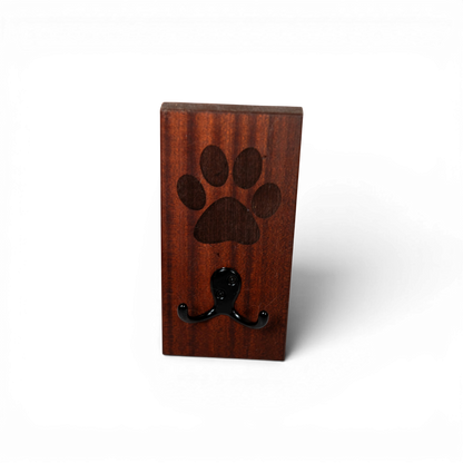 Red Birch Wall Mount Dog Paw Leash Holder