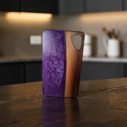 Walnut Wood Purple Epoxy Charcuterie Boards/Serving Board