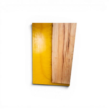 Maple Wood Yellow Epoxy Charcuterie Boards/Serving Board