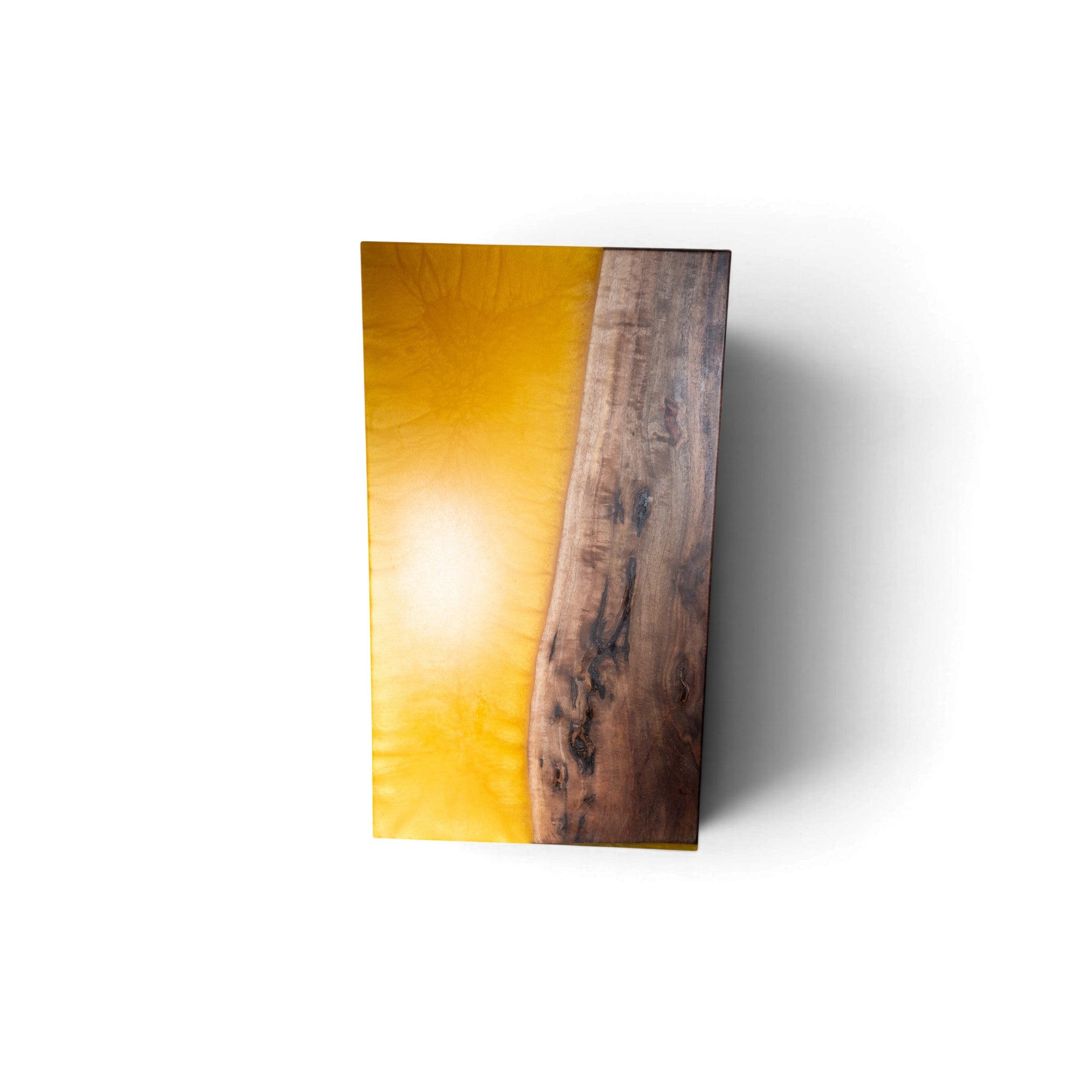 Black Walnut Wood with Yellow Epoxy Charcuterie Board - Serving Platter