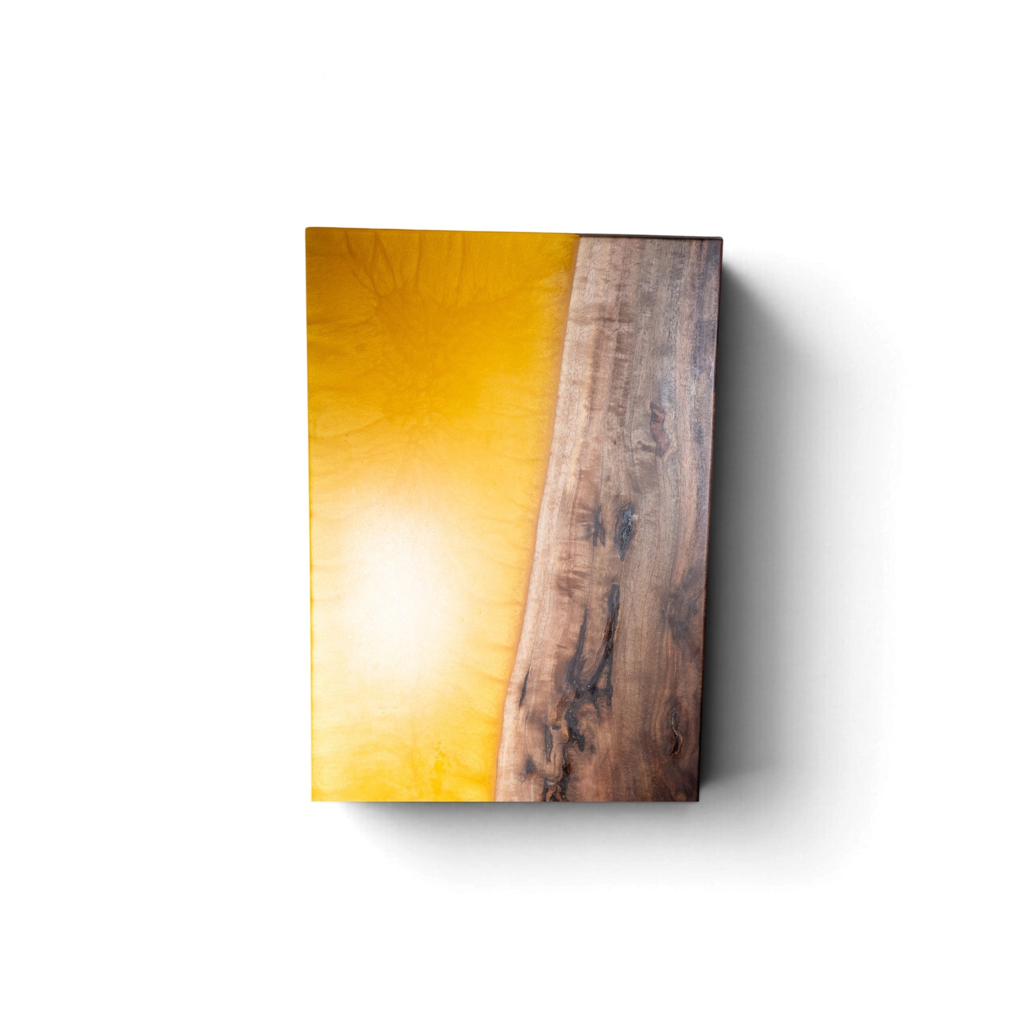 Black Walnut Wood with Yellow Epoxy Charcuterie Board - Serving Platter