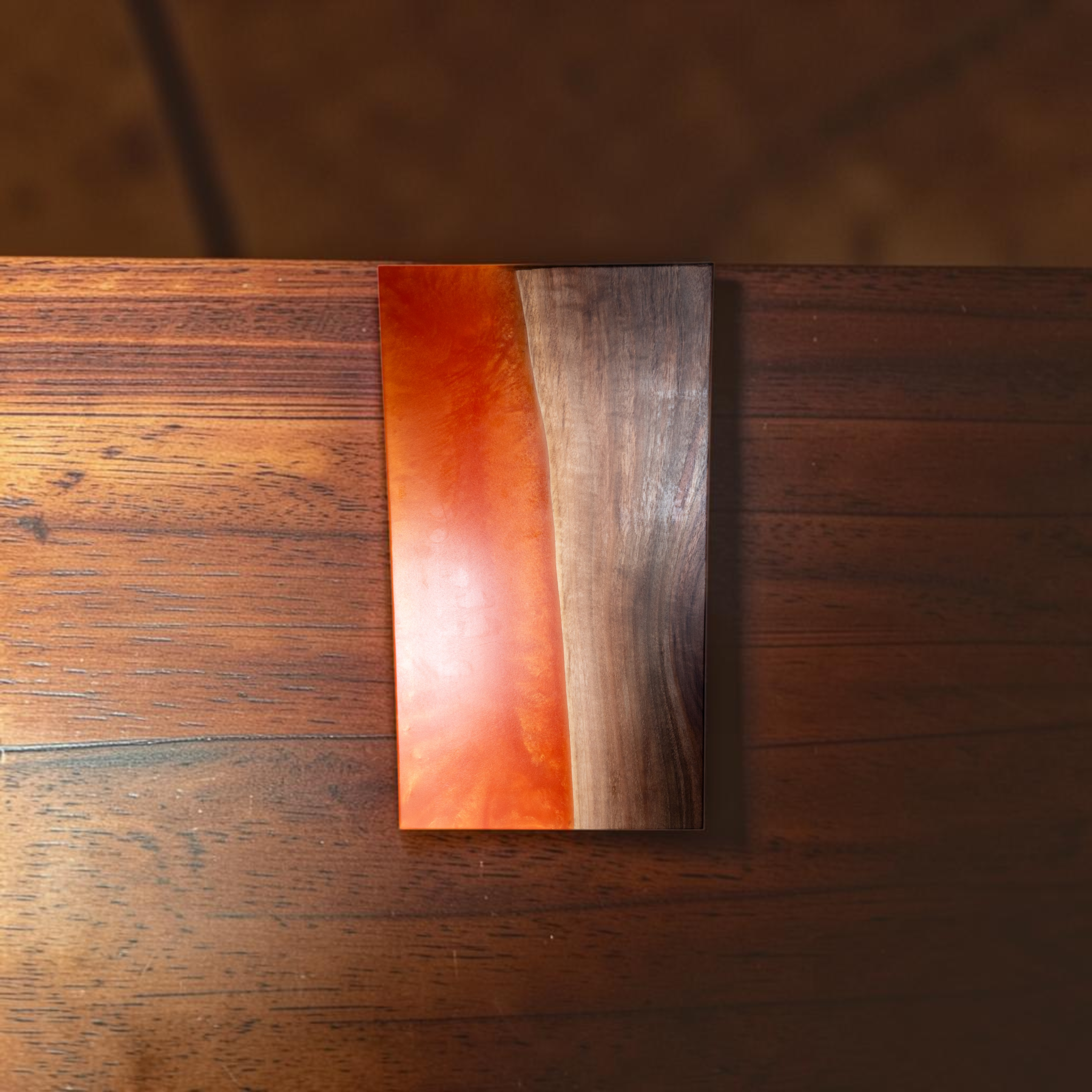 Black Walnut Wood with Orange Epoxy Charcuterie Boards/Serving Board
