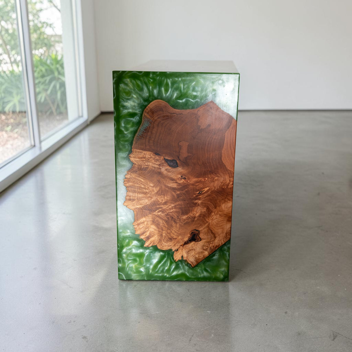 Maple Burl With Jade Epoxy Charcuterie Boards/Serving Board