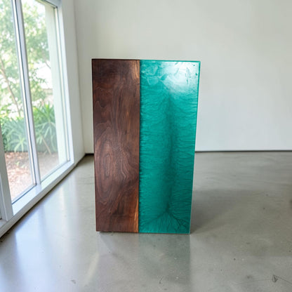 Black Walnut Wood with Sea Blue Epoxy Charcuterie Boards/Serving Board