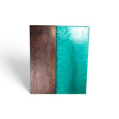 Black Walnut Wood with Sea Blue Epoxy Charcuterie Boards/Serving Board
