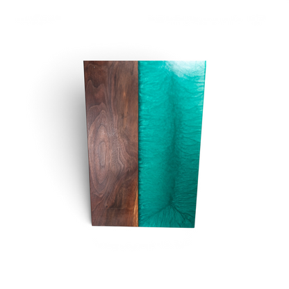 Black Walnut Wood with Sea Blue Epoxy Charcuterie Boards/Serving Board