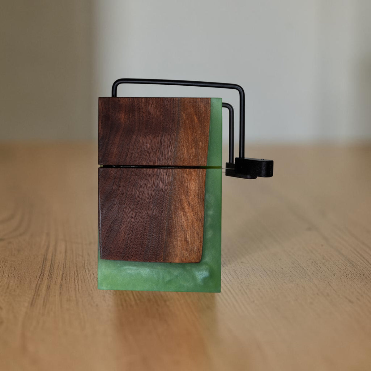 Walnut Wood Jade Epoxy Cheese Slicer Board