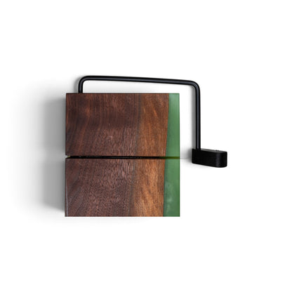 Walnut Wood Jade Epoxy Cheese Slicer Board