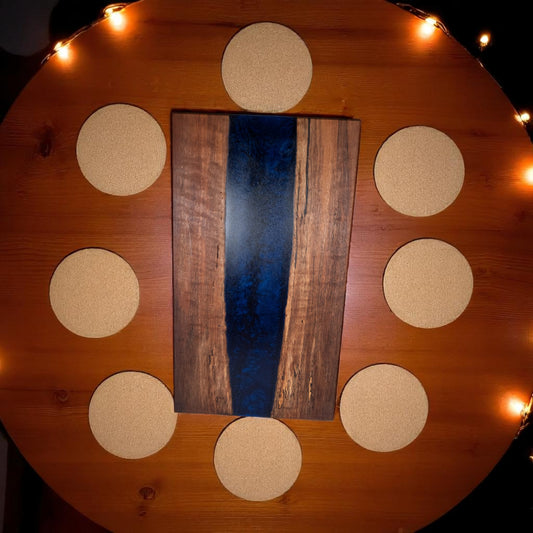 Dark Blue Epoxy Walnut Charcuterie Boards/Serving Board