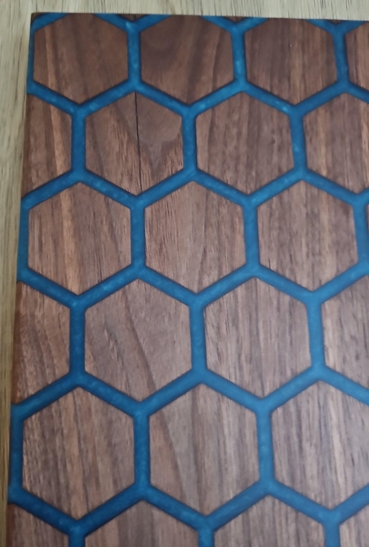GEO Shape Sea Blue Epoxy Walnut Charcuterie Boards/Serving Board