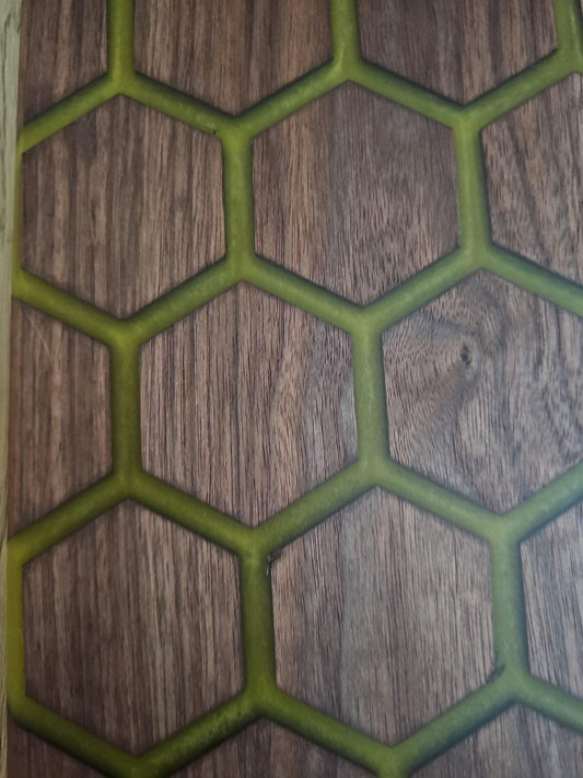 GEO Shape Yellow Epoxy Walnut Charcuterie Boards/Serving Board