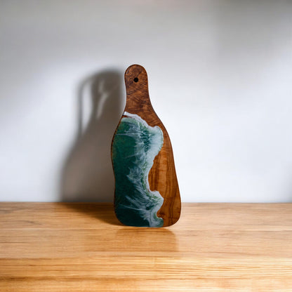 Green Ocean Wave Olive Wood Charcuterie Boards, Serving Board, Cutting Board