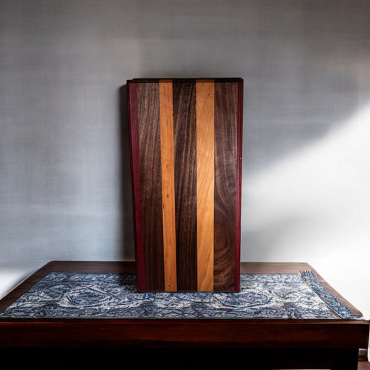 Groovy -Walnut, Cherry, Purple Heart Wood Charcuterie Boards/Serving Board