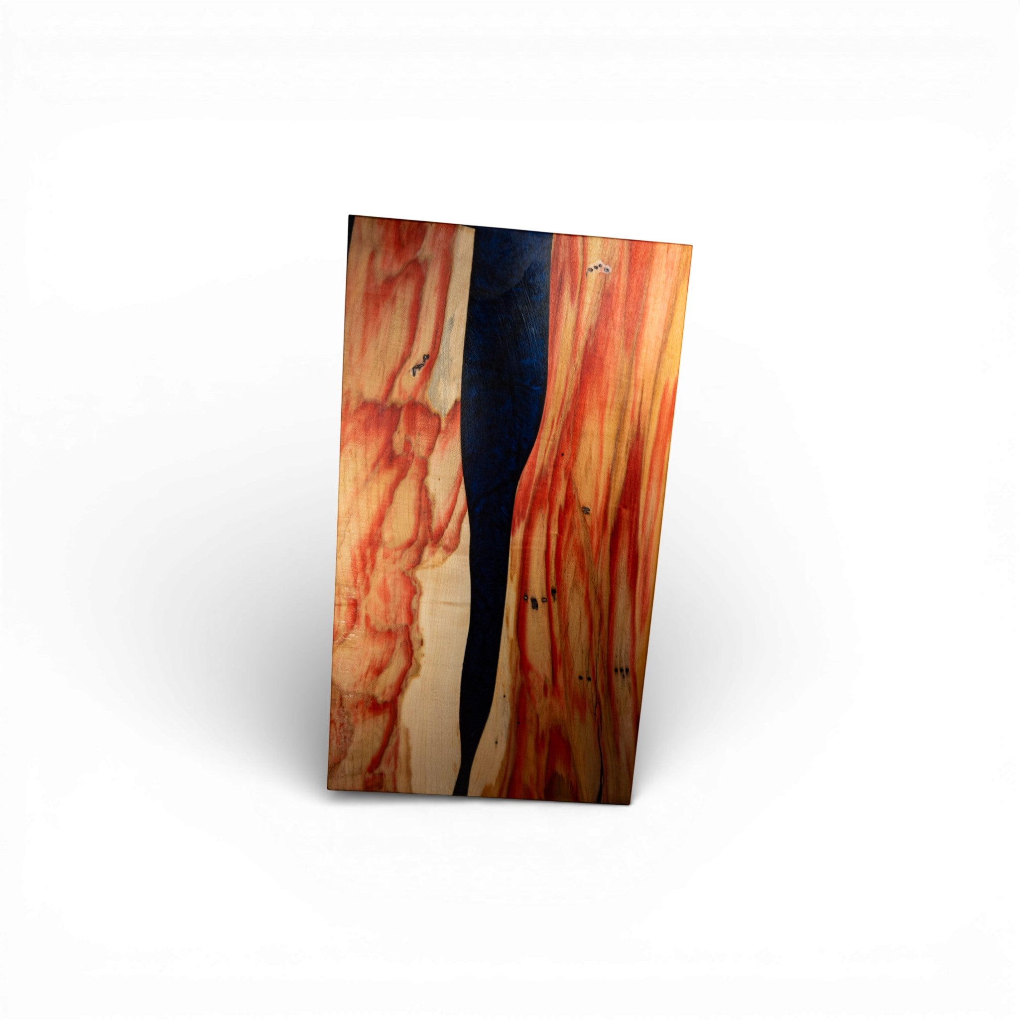 Rectangular epoxy resin cutting board with natural wood grain