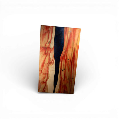 Rectangular epoxy resin cutting board with natural wood grain