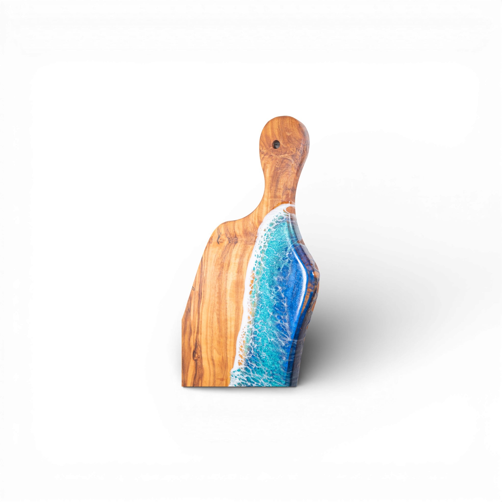 Handcrafted Ocean Wave Olive Wood Charcuterie Board - Serving Platter