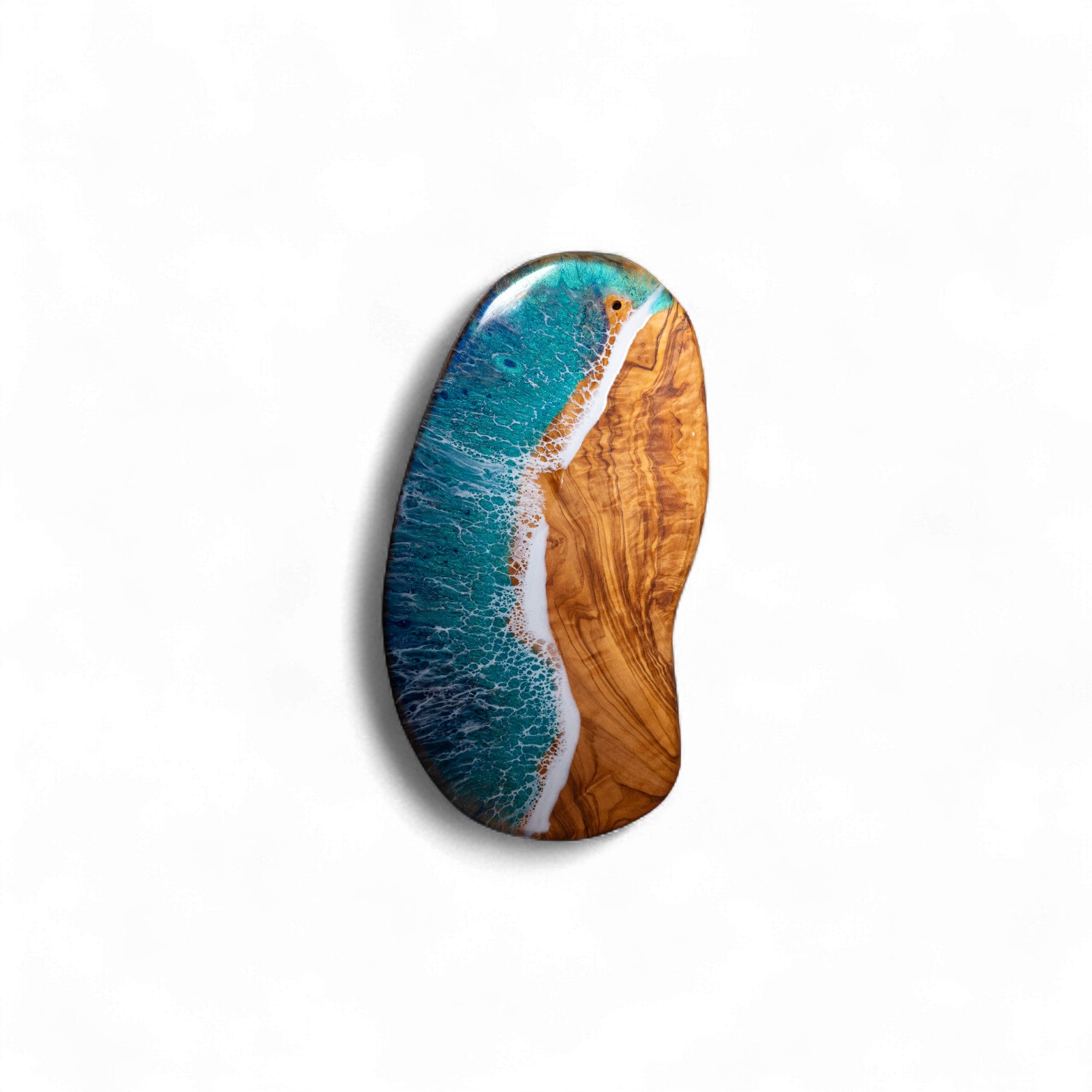 Handcrafted Ocean Wave Olive Wood Charcuterie Board - Serving Platter