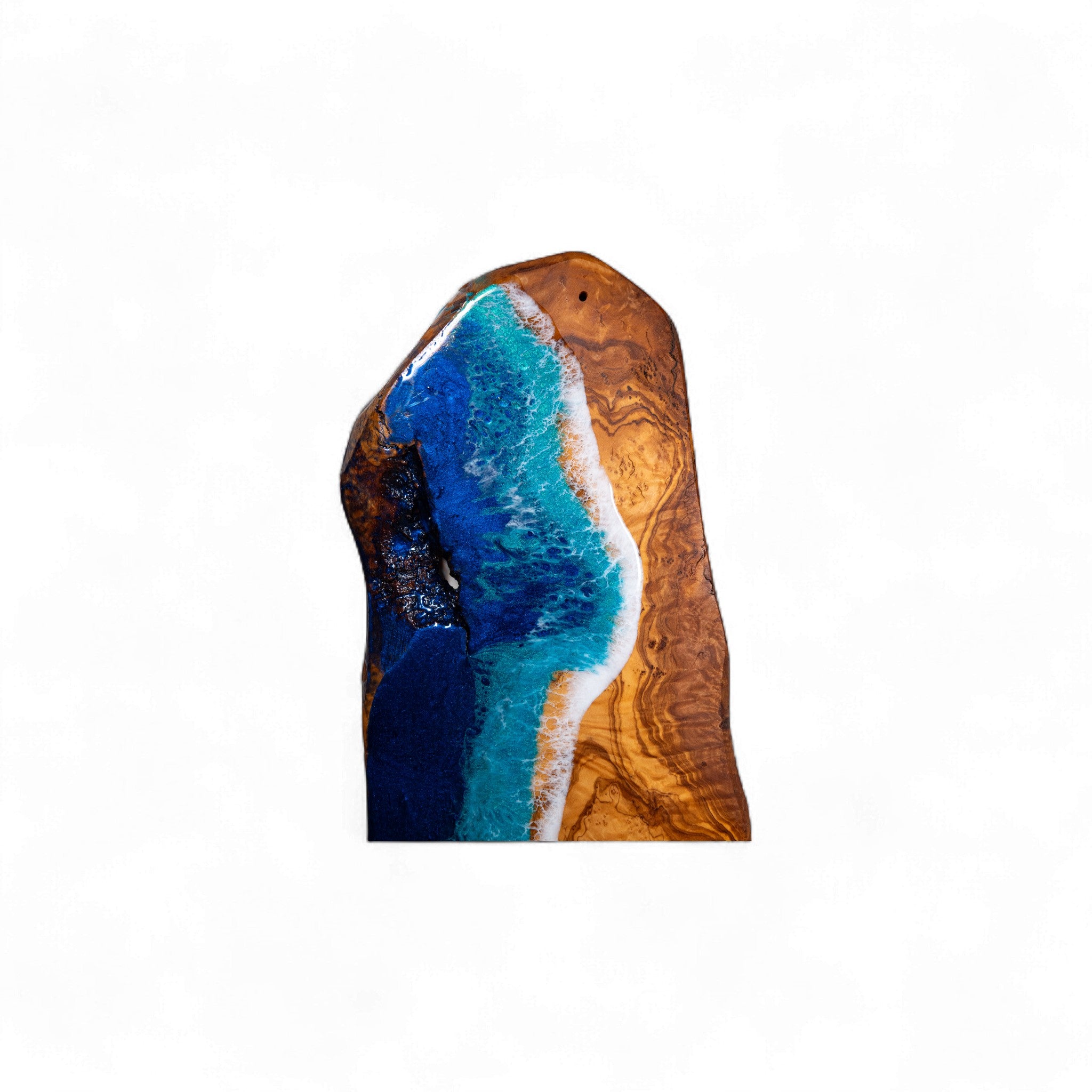 Handcrafted Ocean Wave Olive Wood Charcuterie Board - Serving Platter