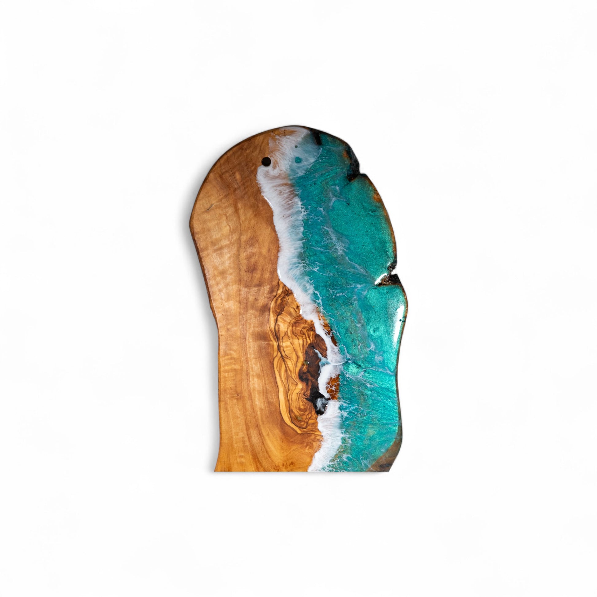 Handcrafted Ocean Wave Olive Wood Charcuterie Board - Serving Platter