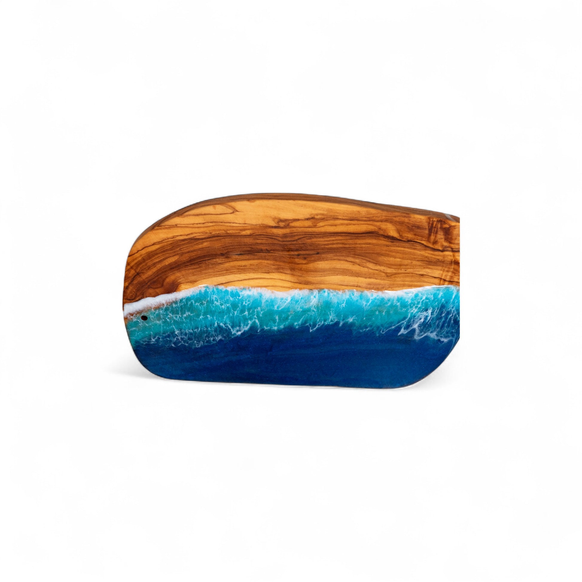 Handcrafted Ocean Wave Olive Wood Charcuterie Board - Serving Platter