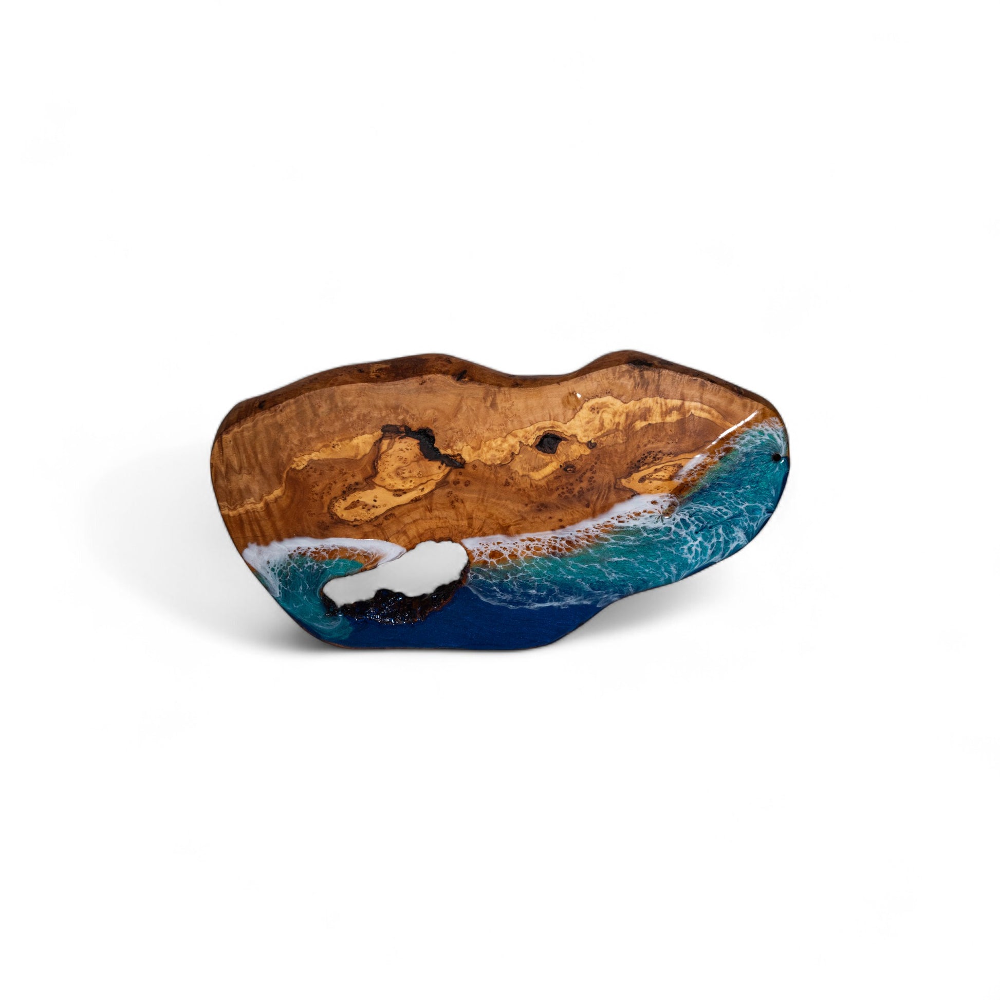 Handcrafted Ocean Wave Olive Wood Charcuterie Board - Serving Platter