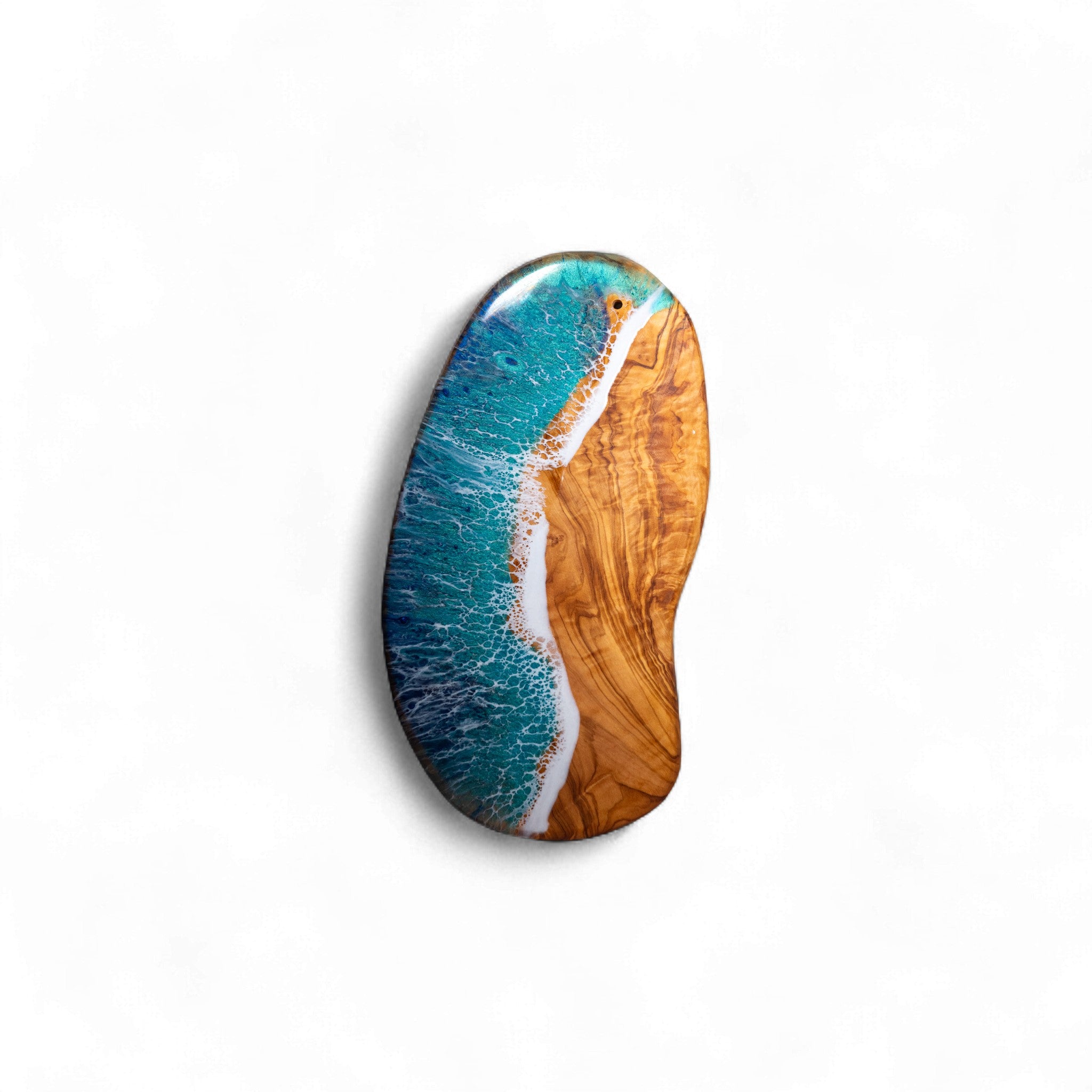 Handcrafted Ocean Wave Olive Wood Charcuterie Board - Serving Platter