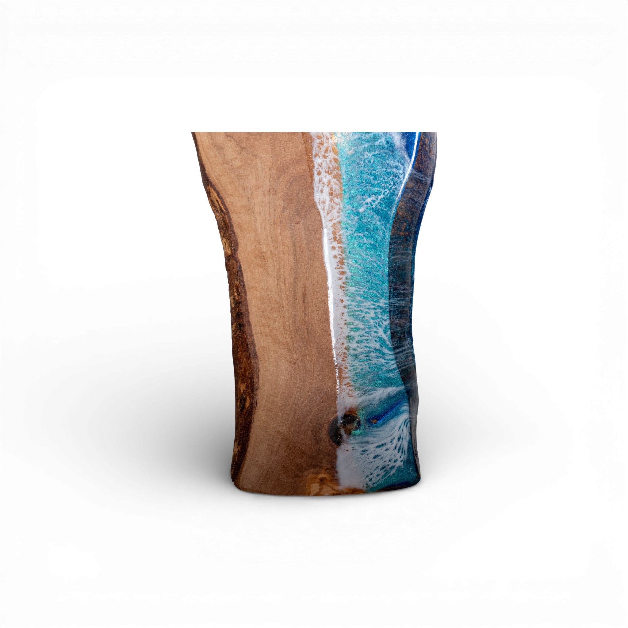 Handcrafted Ocean Wave Olive Wood Charcuterie Board - Serving Platter