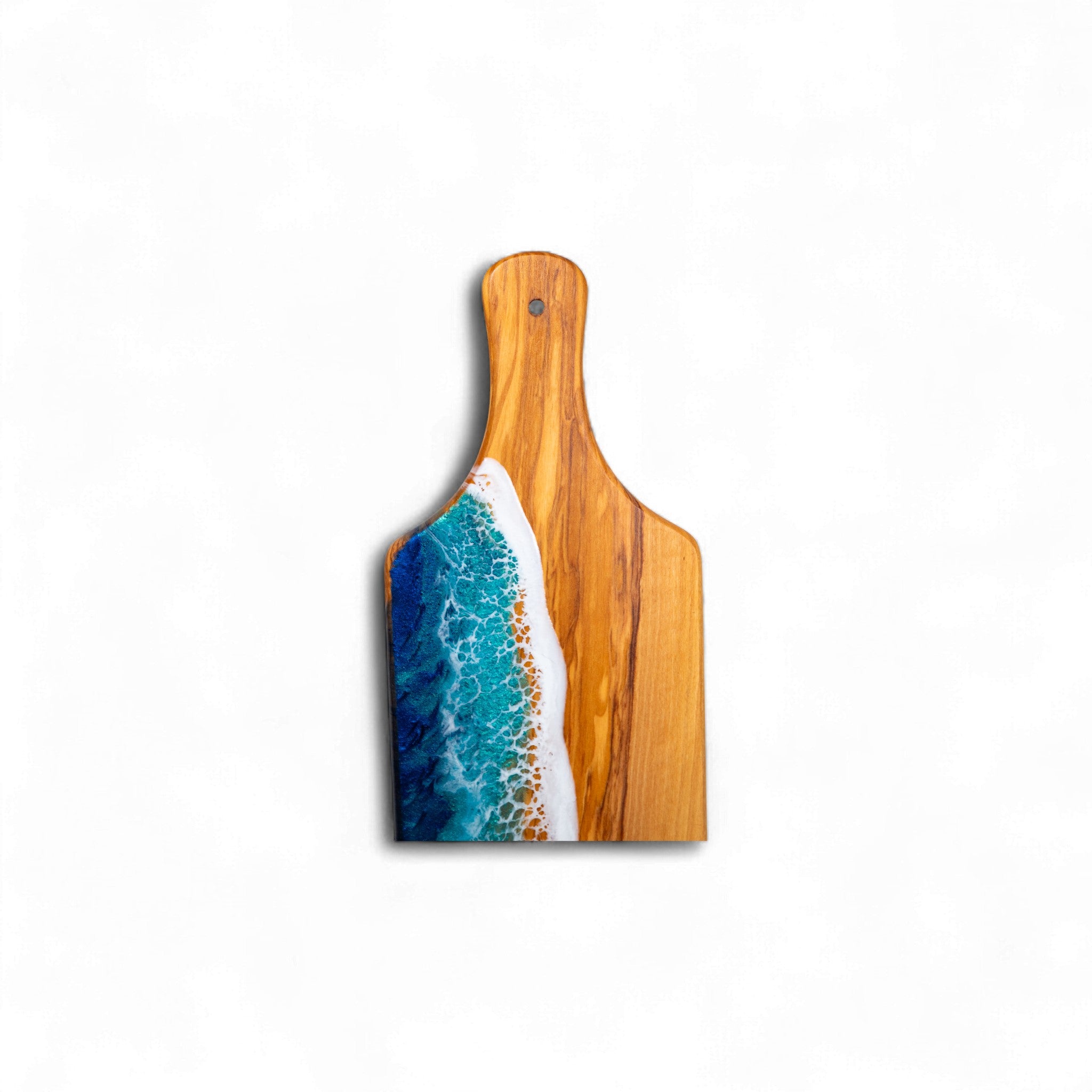 Handcrafted Ocean Wave Olive Wood Charcuterie Board - Serving Platter
