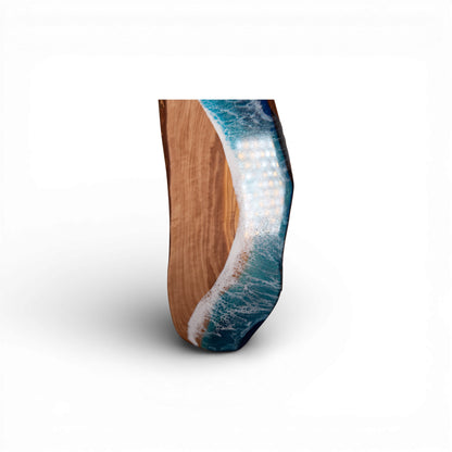 Handcrafted Ocean Wave Olive Wood Charcuterie Board - Serving Platter