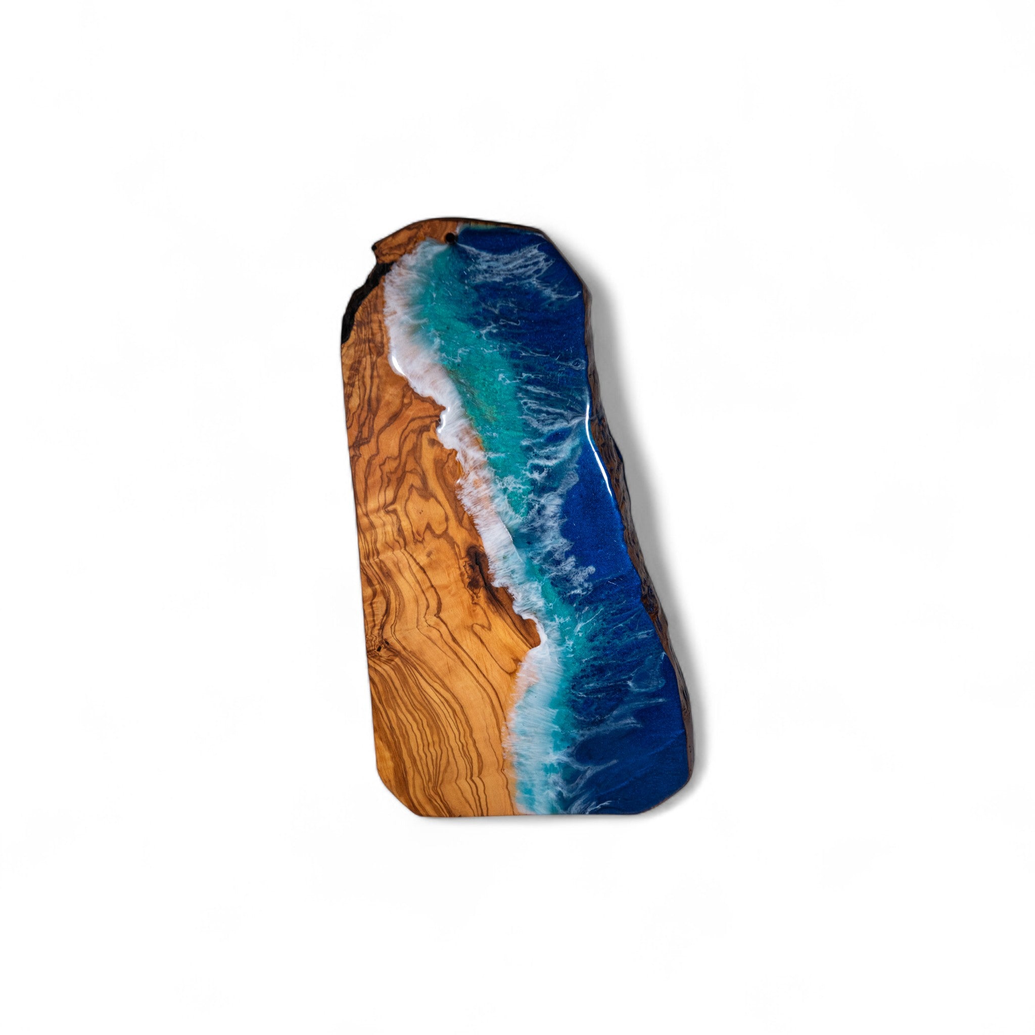 Handcrafted Ocean Wave Olive Wood Charcuterie Board - Serving Platter