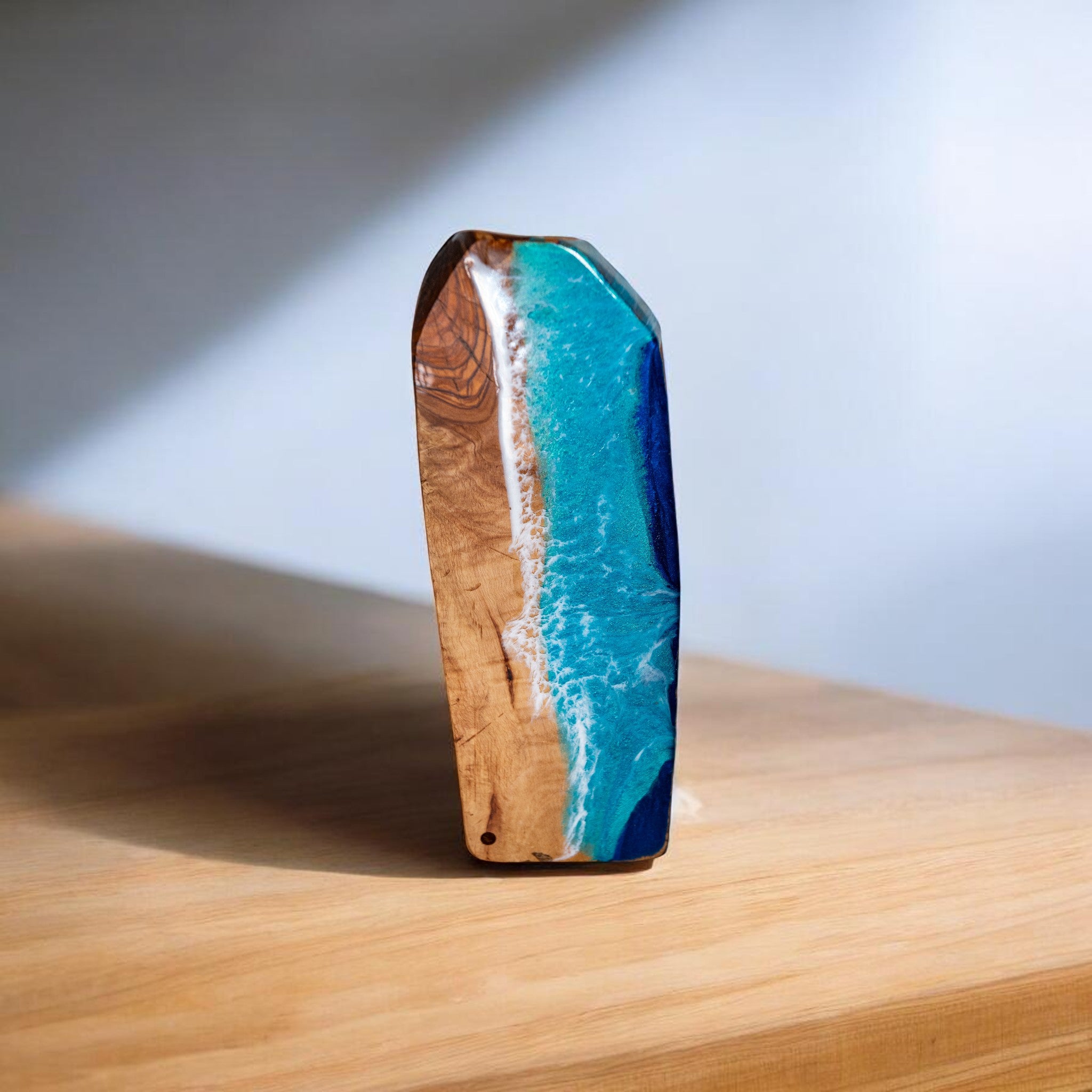 Handcrafted Ocean Wave Olive Wood Charcuterie Board- Serving Platter