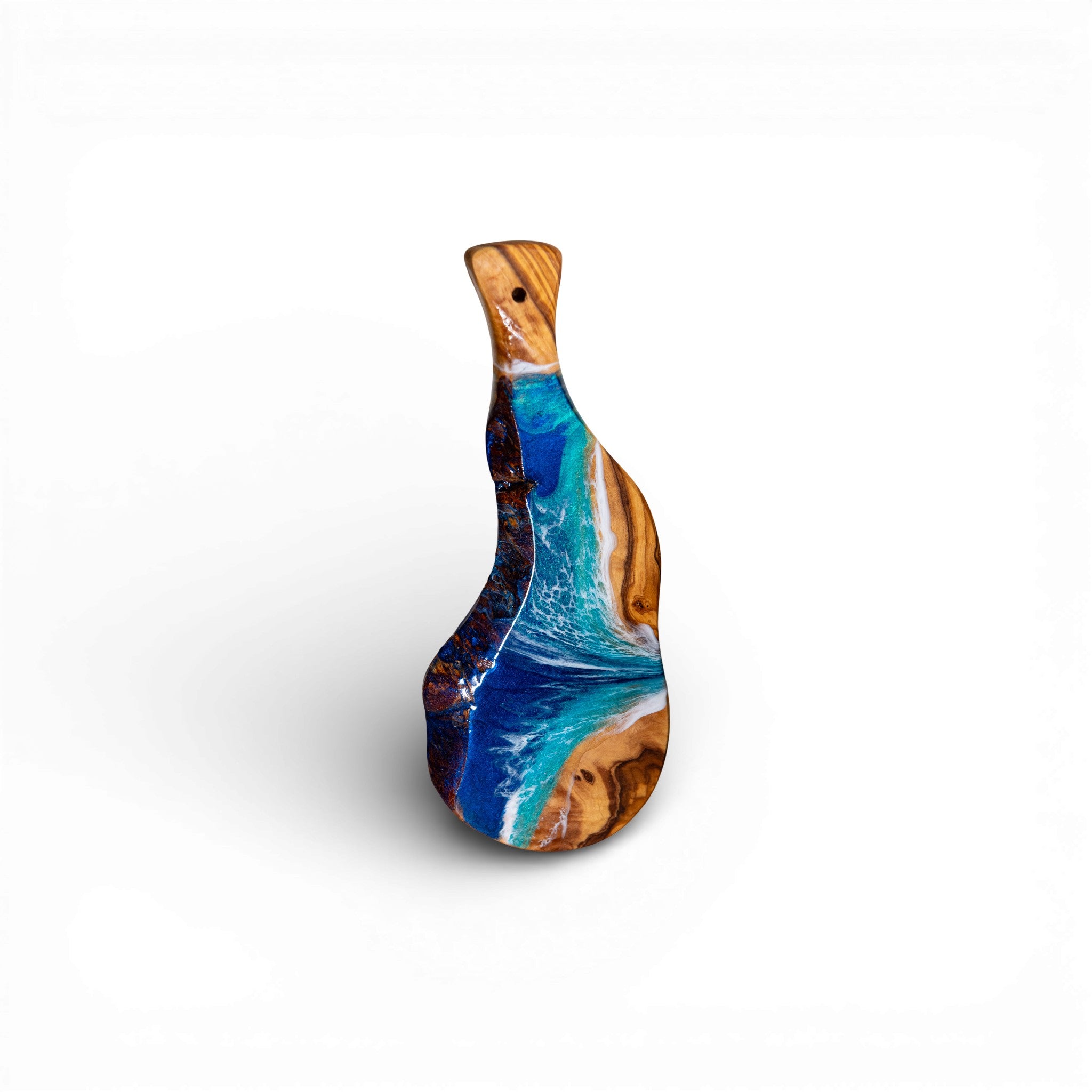 Handcrafted Ocean Wave Olive Wood Charcuterie Board- Serving Platter