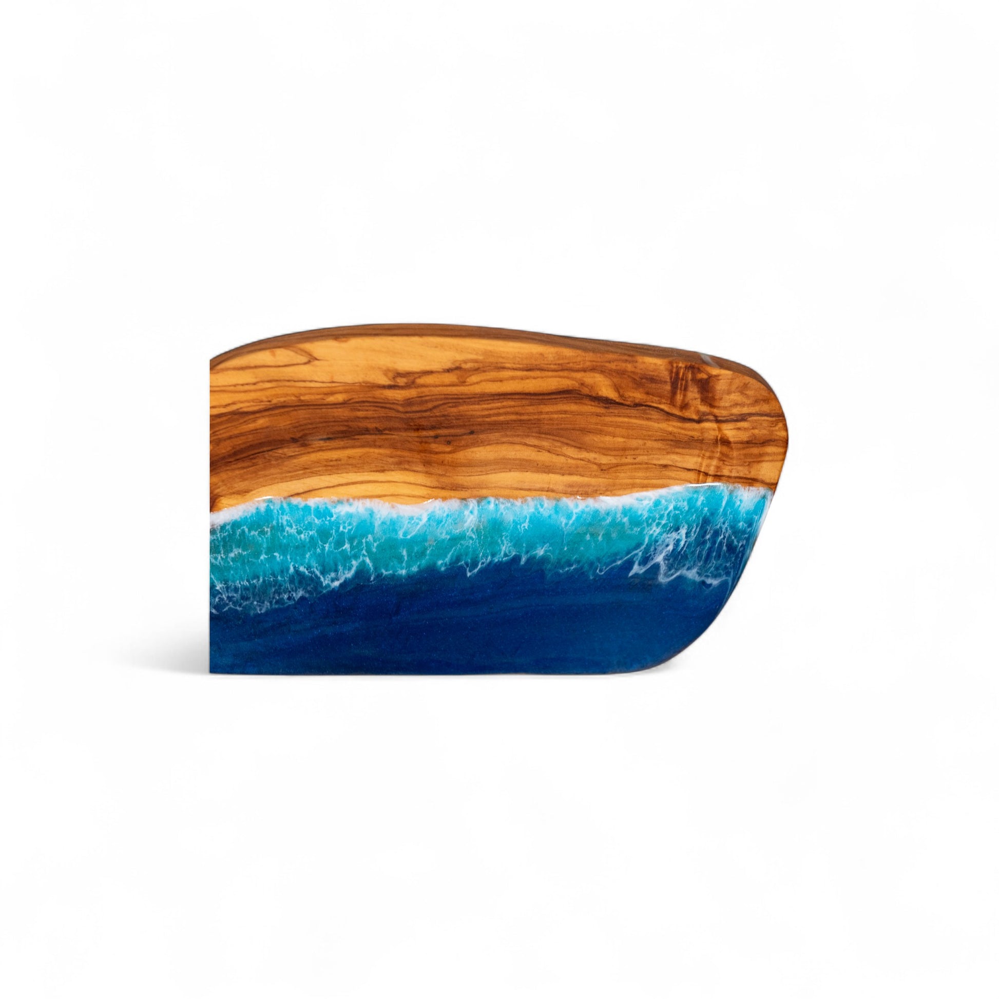 Handcrafted Ocean Wave Olive Wood Charcuterie Board - Serving Platter