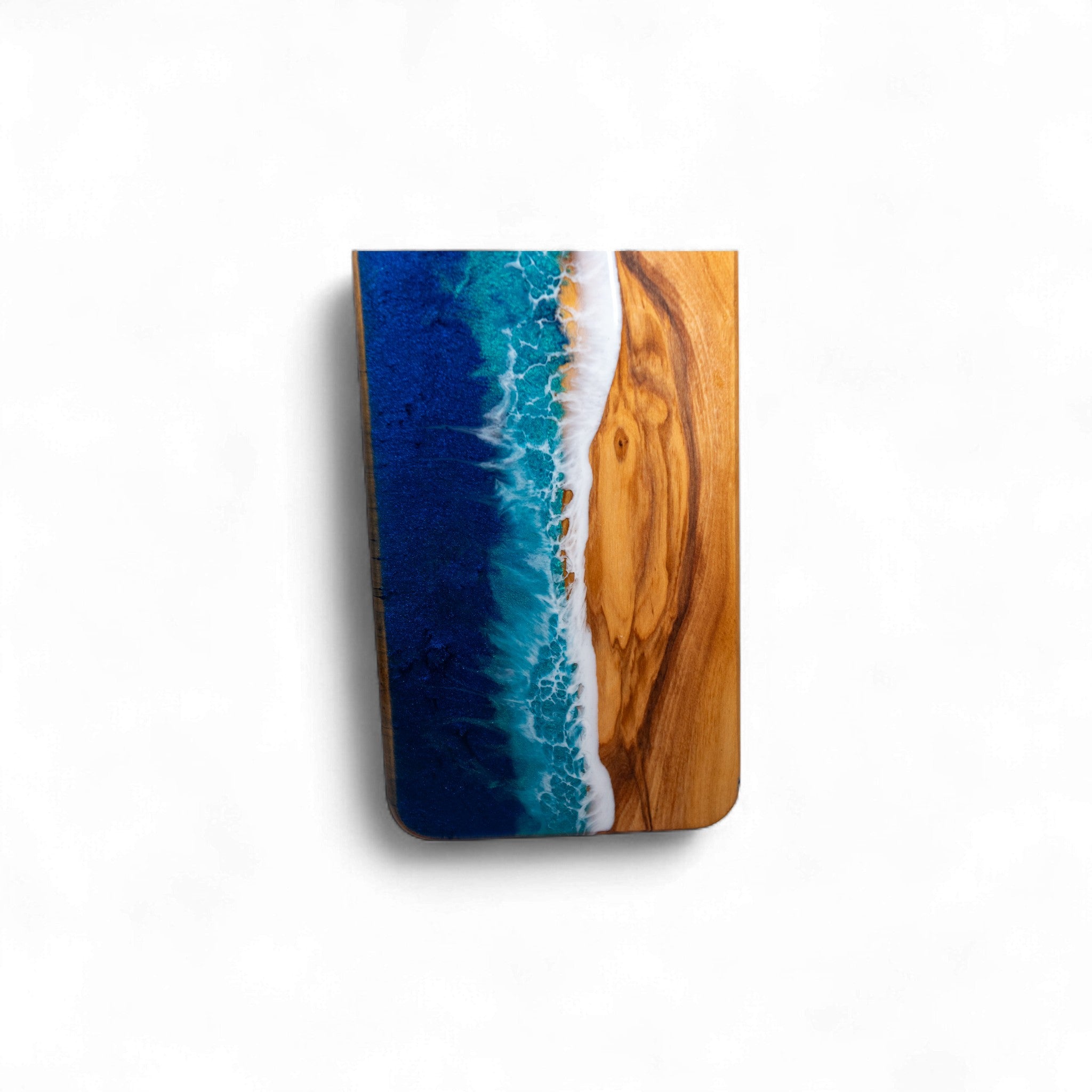Handcrafted Ocean Wave Olive Wood Charcuterie Board - Serving Platter