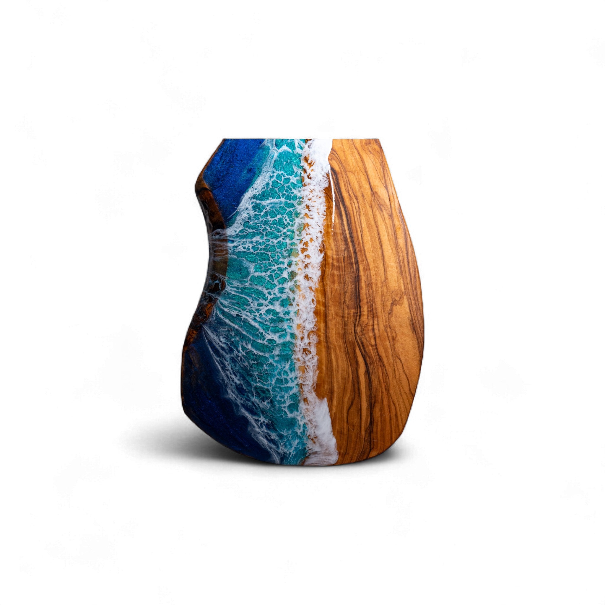 Handcrafted Ocean Wave Olive Wood Charcuterie Board - Serving Platter